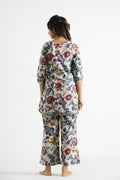 Floral Multicolor Organic Printed Pure Cotton Loungewear Set | | Shop stylish women's clothing online at Label Flavia |