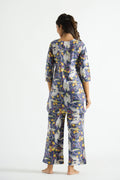 Purple Bird Organic Printed Pure Cotton Loungewear Set | Co-Ord Set | Shop stylish women's clothing online at Label Flavia |