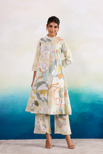 Soft Sage Floral Co-ord Set with Pants