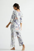 Lavender Flamingo Organic Printed Pure Cotton Loungewear Set | Co-Ord Set | Shop stylish women's clothing online at Label Flavia |