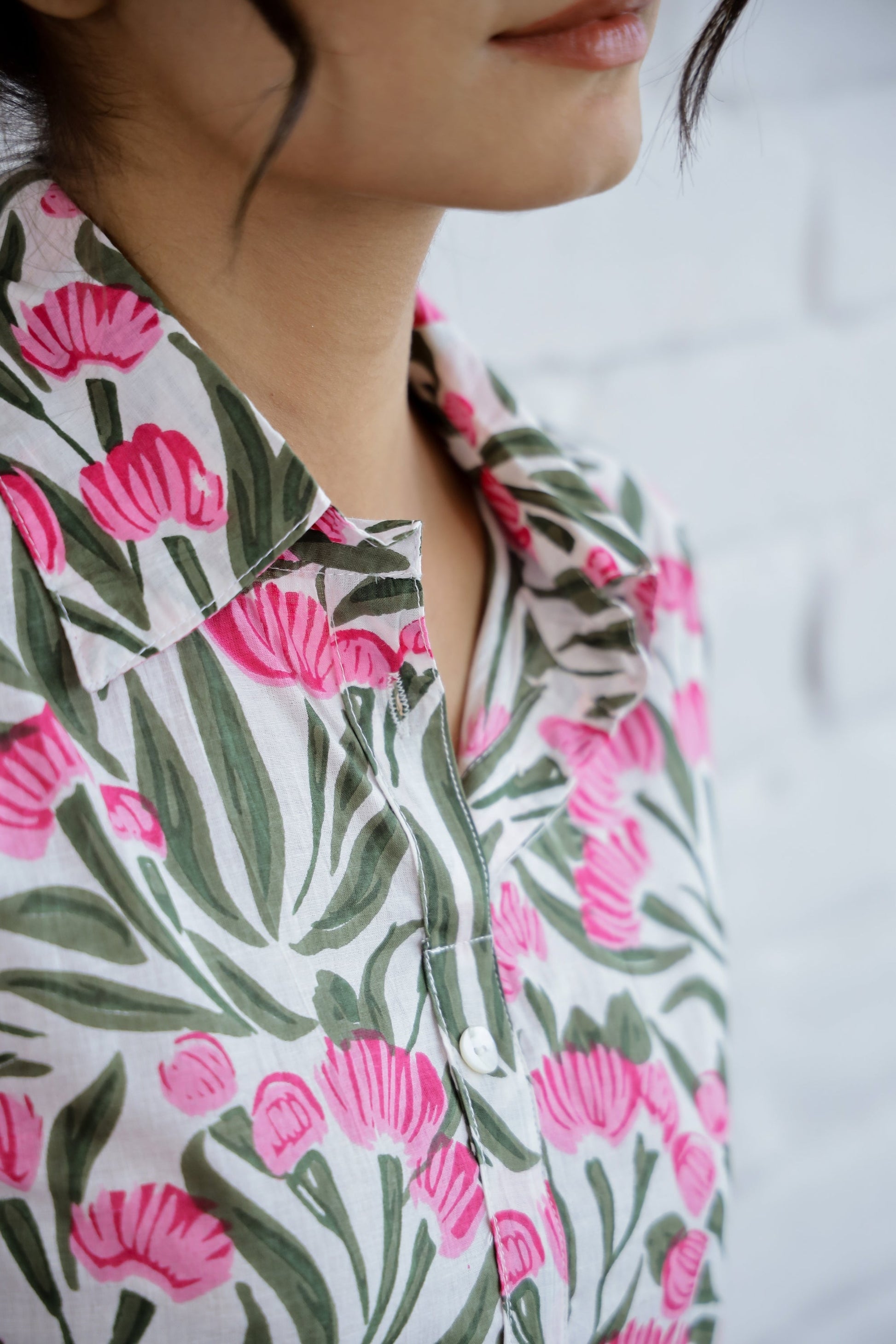 Pink Flower Cotton printed coord set | Co-Ord Set | Shop stylish women's clothing online at Label Flavia |