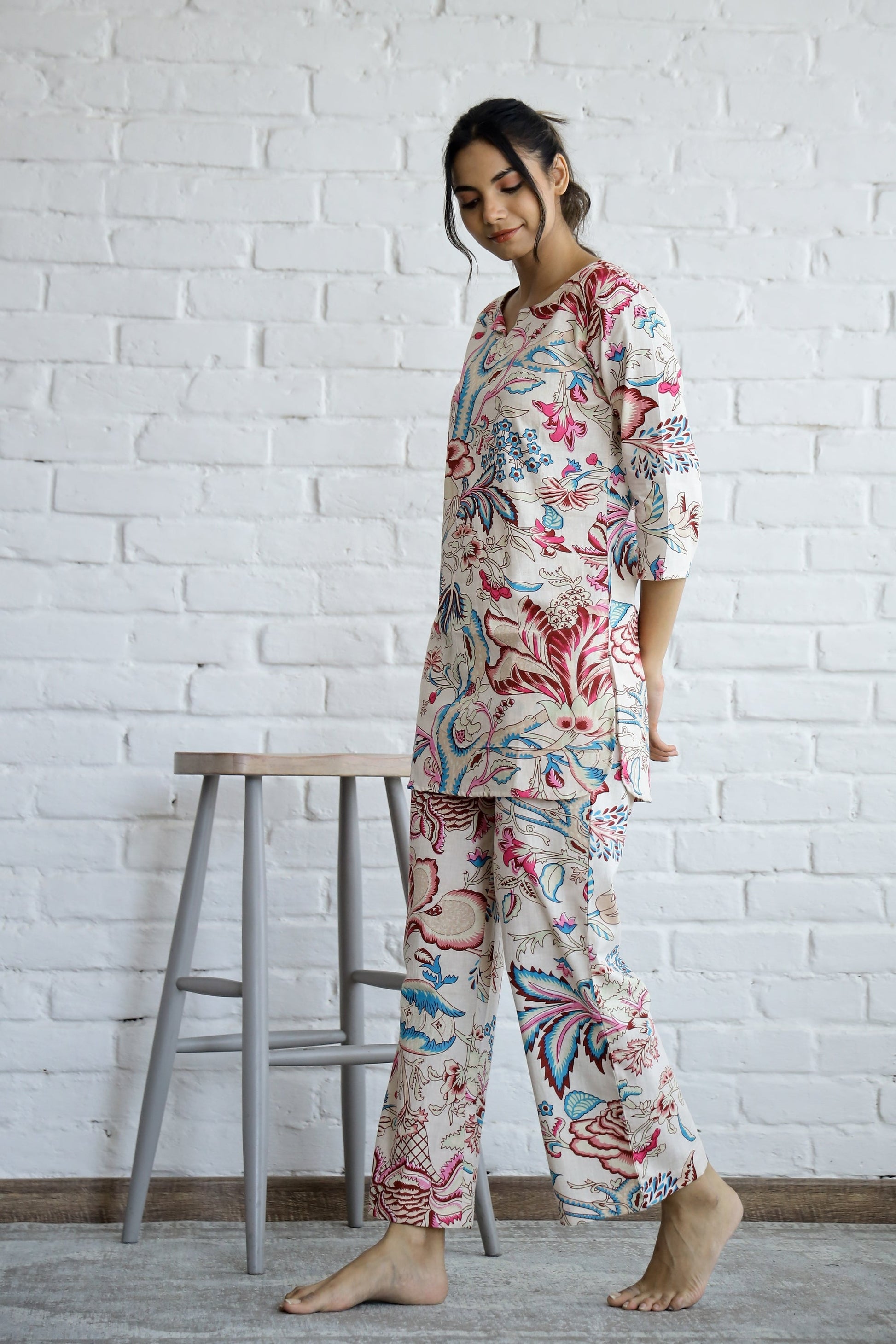 Botanic Multicolor Jaal Cotton Coord Set | Co-Ord Set | Shop stylish women's clothing online at Label Flavia |