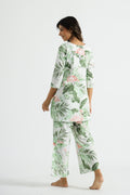 Green Flamingo Organic Printed Pure Cotton Loungewear Set | Co-Ord Set | Shop stylish women's clothing online at Label Flavia |