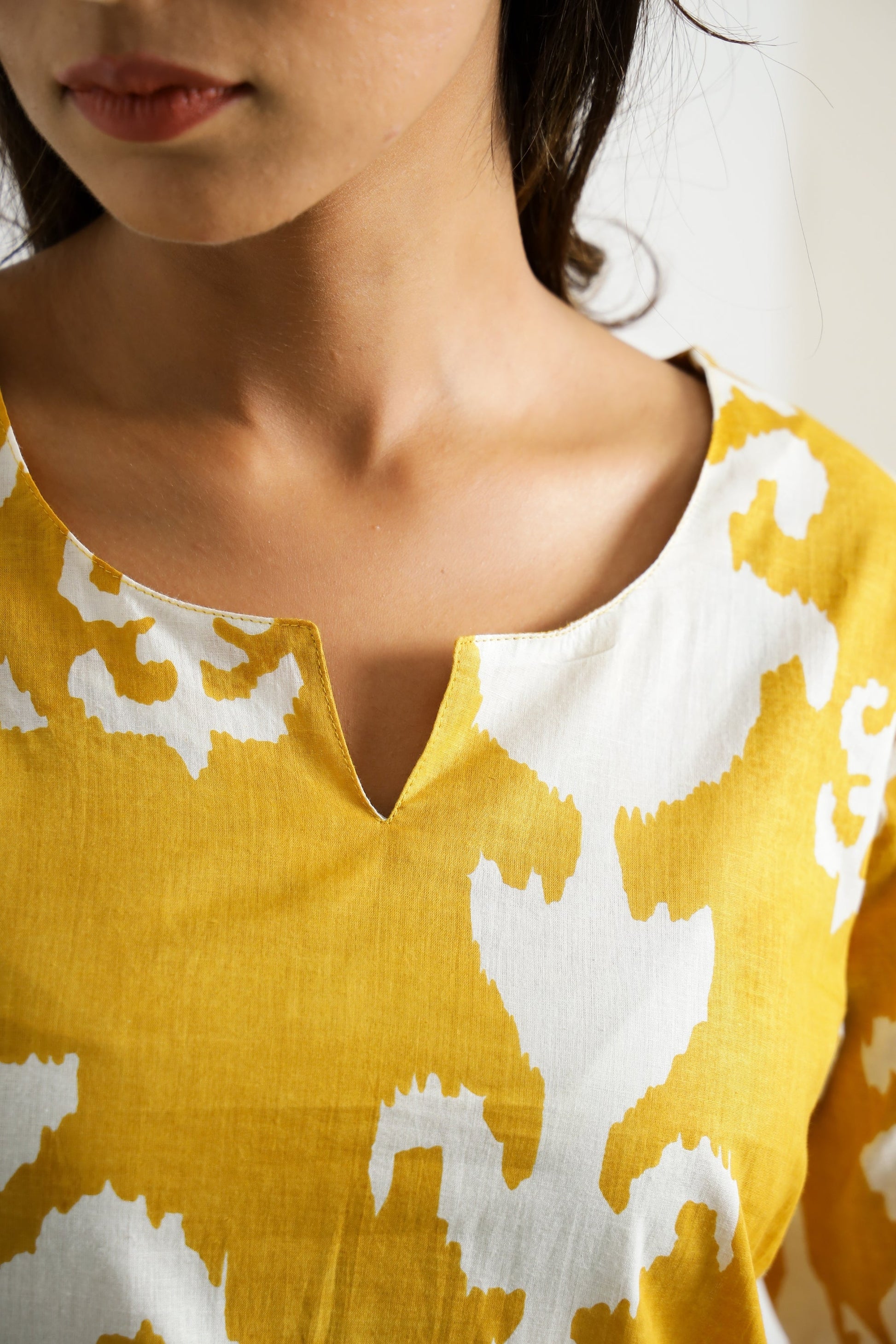 Yellow Motif Organic Printed Pure Cotton Loungewear Set | | Shop stylish women's clothing online at Label Flavia |