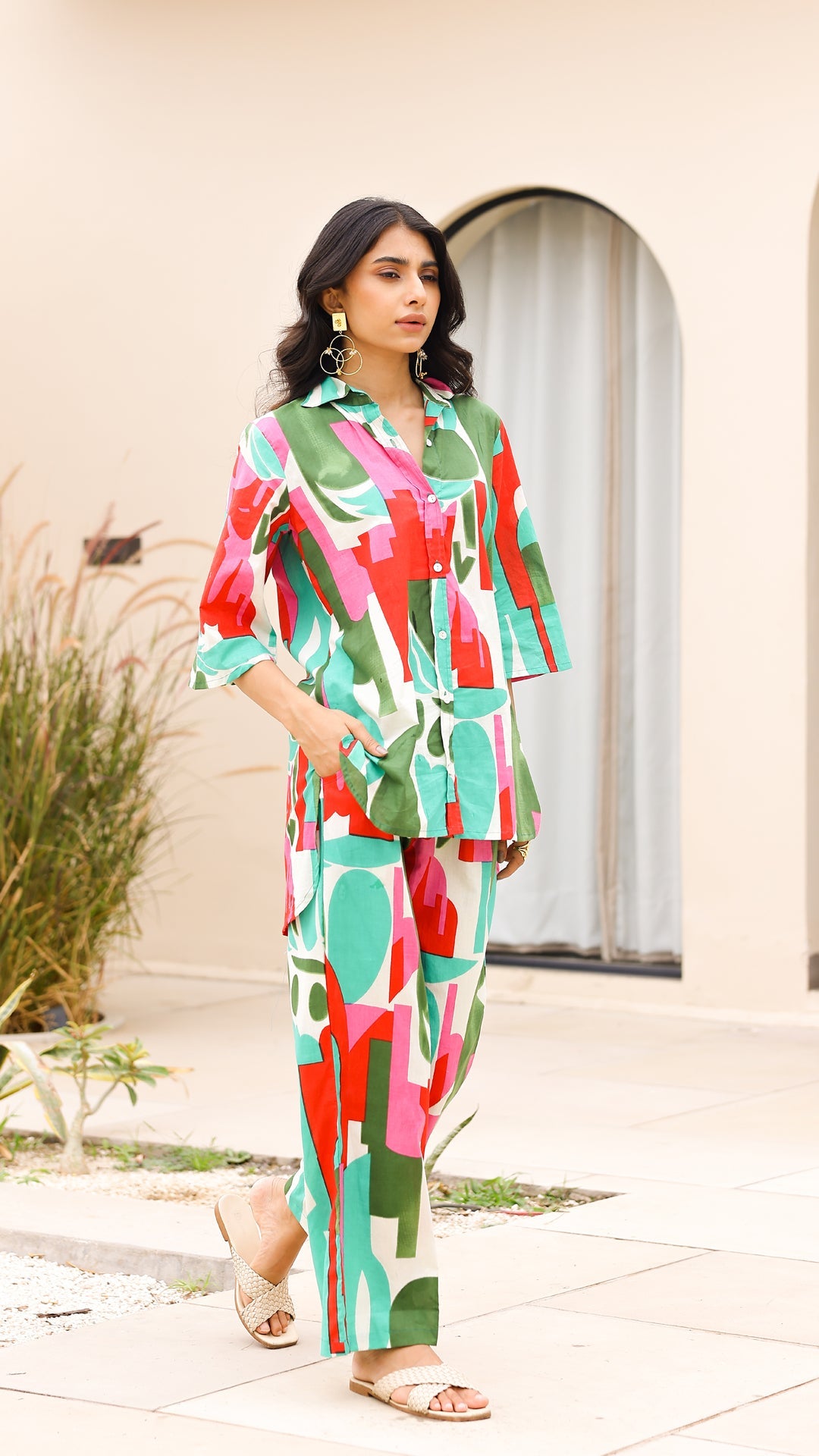 Vivid Abstract Co-ord Set – Multicolor