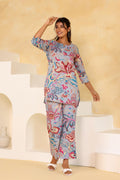 Pastel Floral Co-ord Set - Stylish and Comfortable Cotton Wear | Co-Ord Set | Shop stylish women's clothing online at Label Flavia |