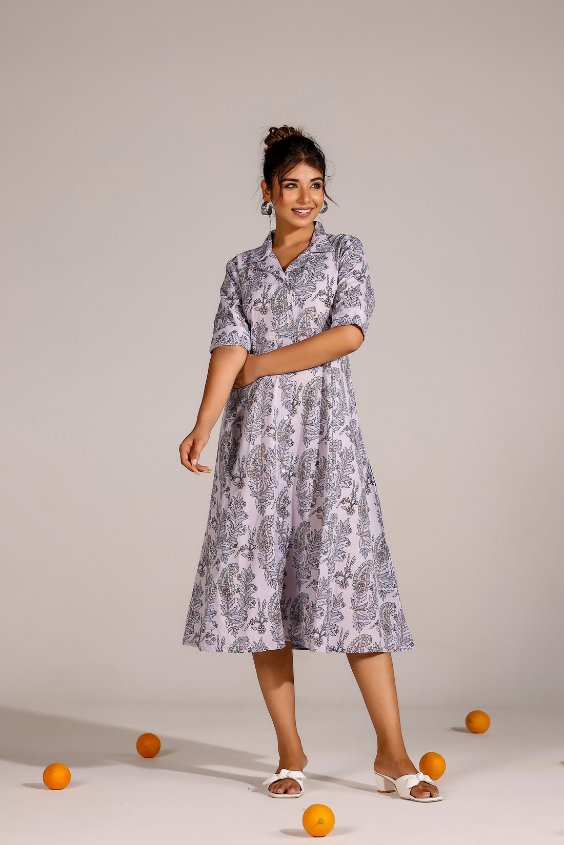 Purple Jaal Cotton Dress | | Shop stylish women's clothing online at Label Flavia |