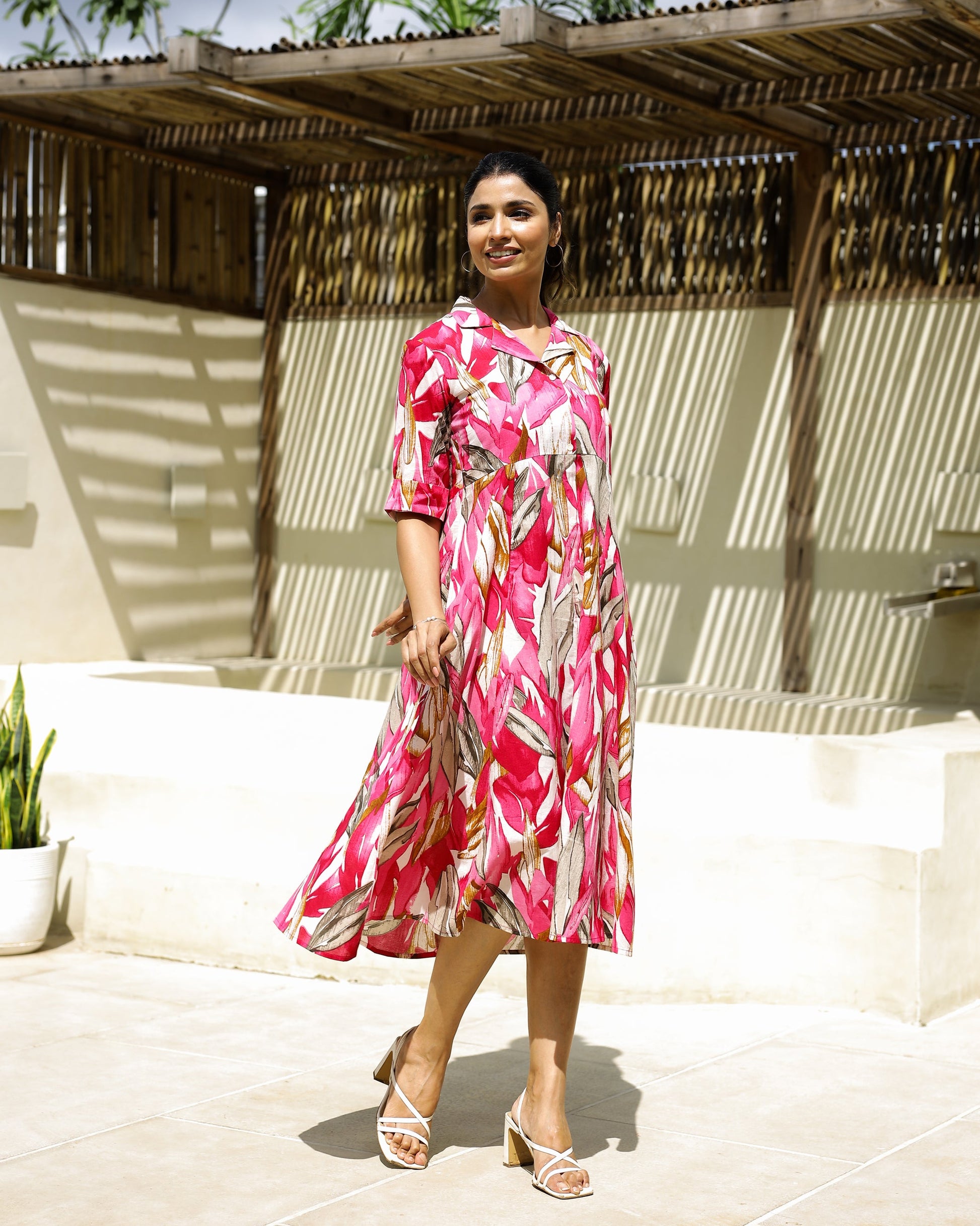 Cotton Printed Dress | A-Line Dress | Shop stylish women's clothing online at Label Flavia |