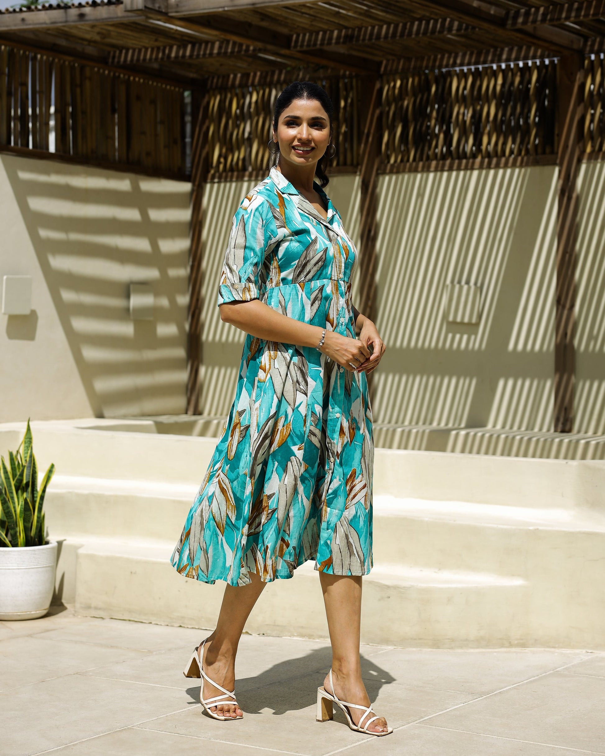 Cotton Printed Dress | A-Line Dress | Shop stylish women's clothing online at Label Flavia |