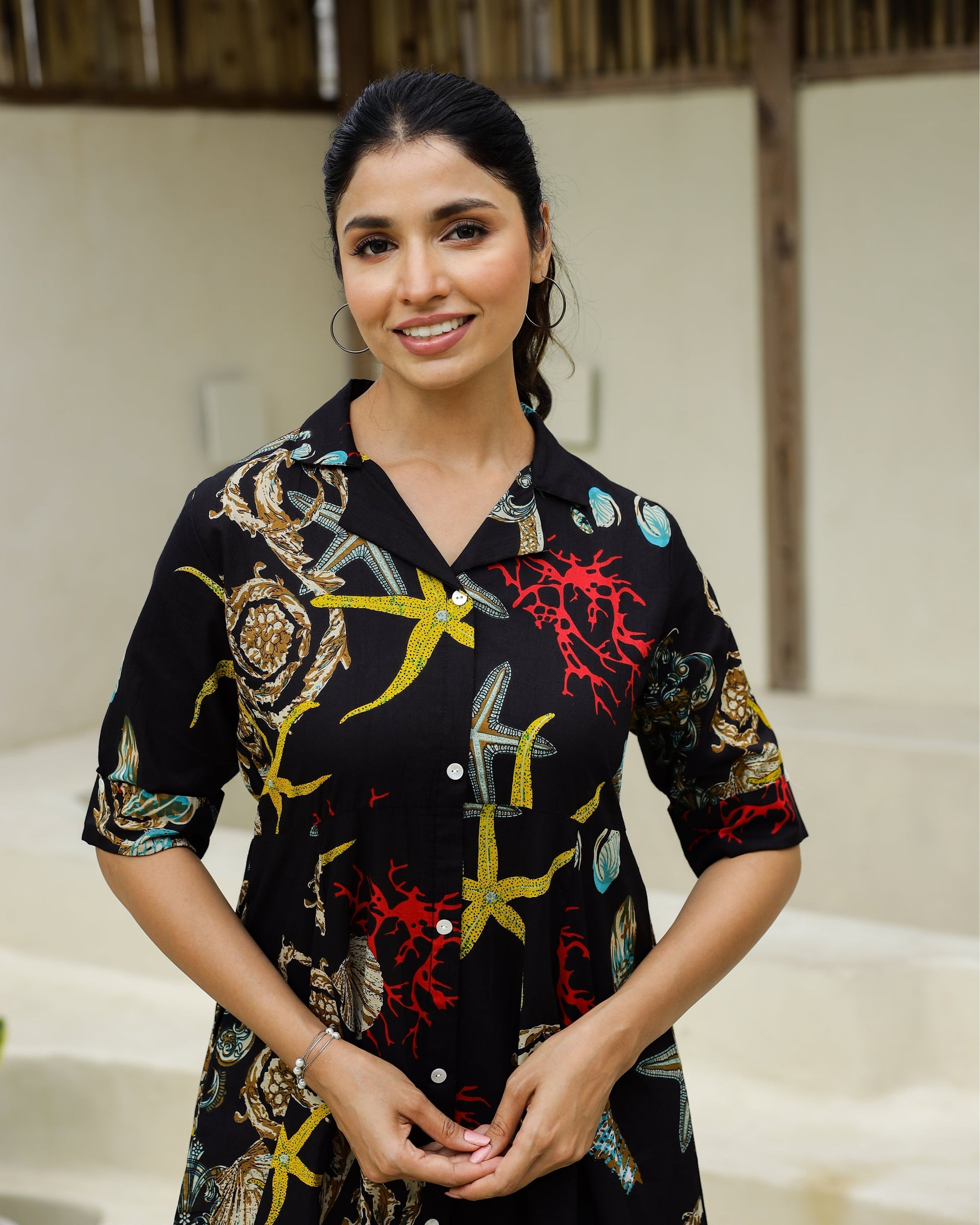 Cotton Printed Dress | A-Line Dress | Shop stylish women's clothing online at Label Flavia |