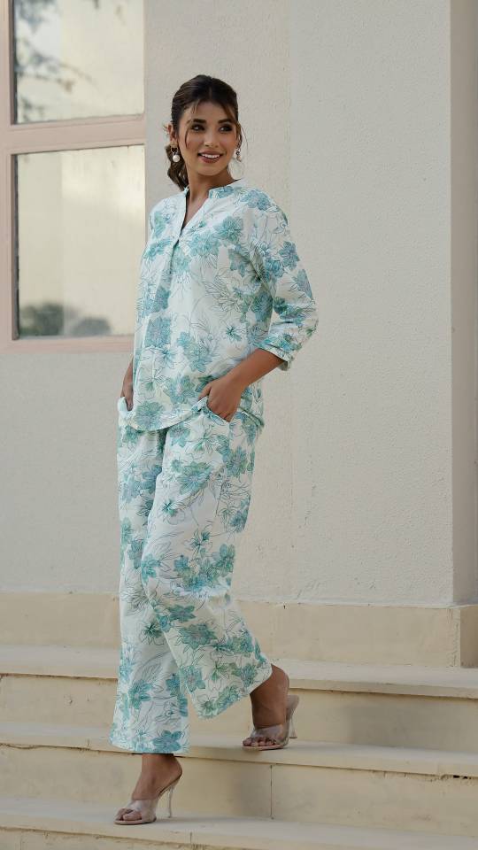 Floral Cotton Printed Co-ord Set for Indian Women – Casual Summer Style | Co-Ord Set | Shop stylish women's clothing online at Label Flavia |