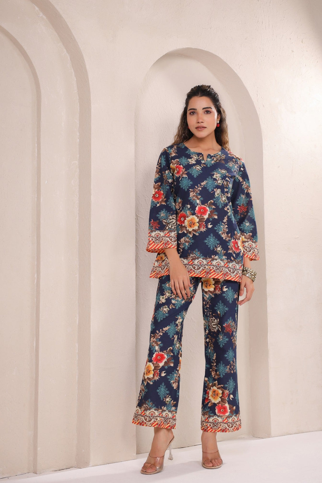 Midnight Elegance – Luxe Floral Co-ord Set