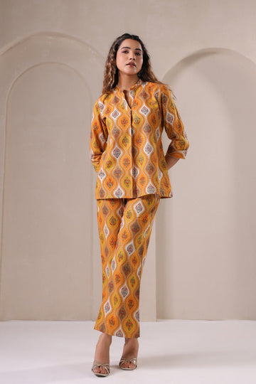 Golden Mirage – Printed Co-ord Set in Sunset Hues