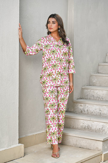 Women’s Palm Tree & Watermelon Print Co-ord Set