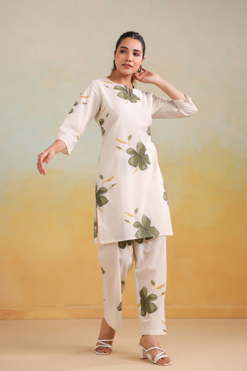 Graceful Floral Co-ord Set – A Symphony of Elegance & Comfort