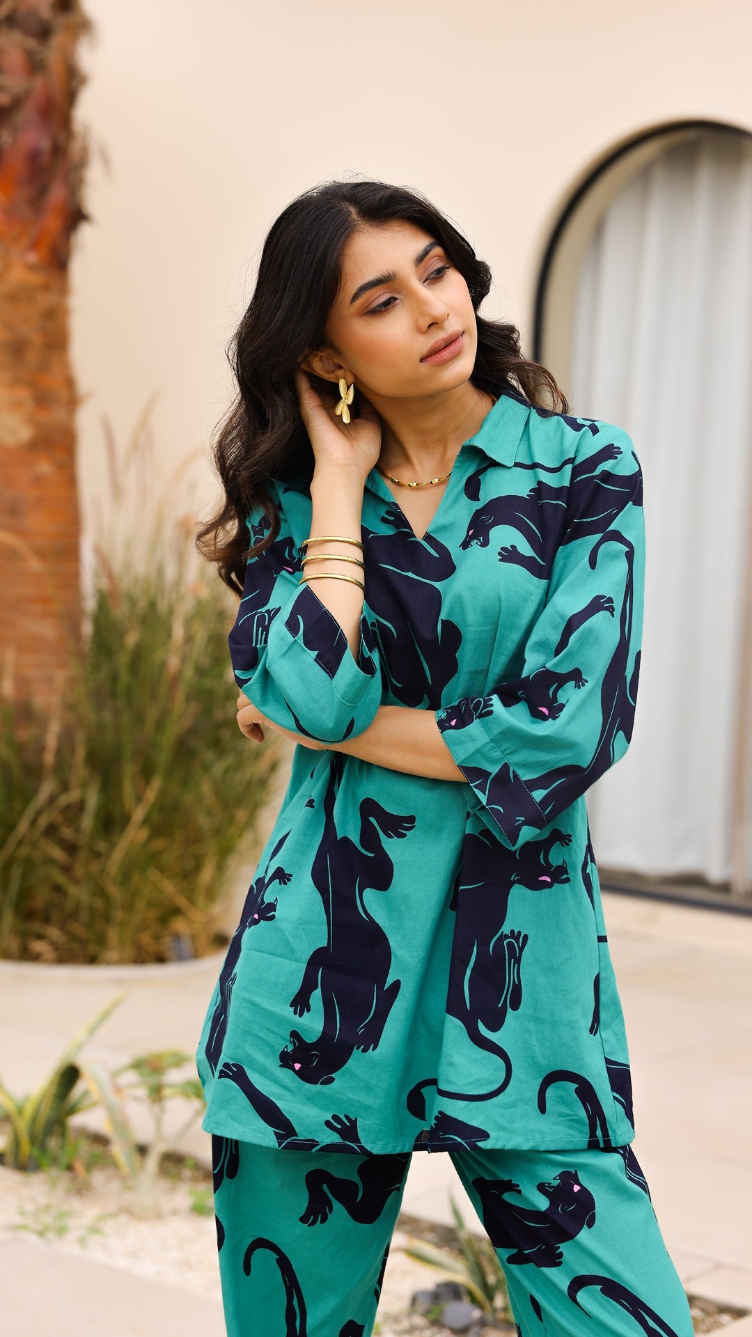 Emerald Panther Print Co-ord Set