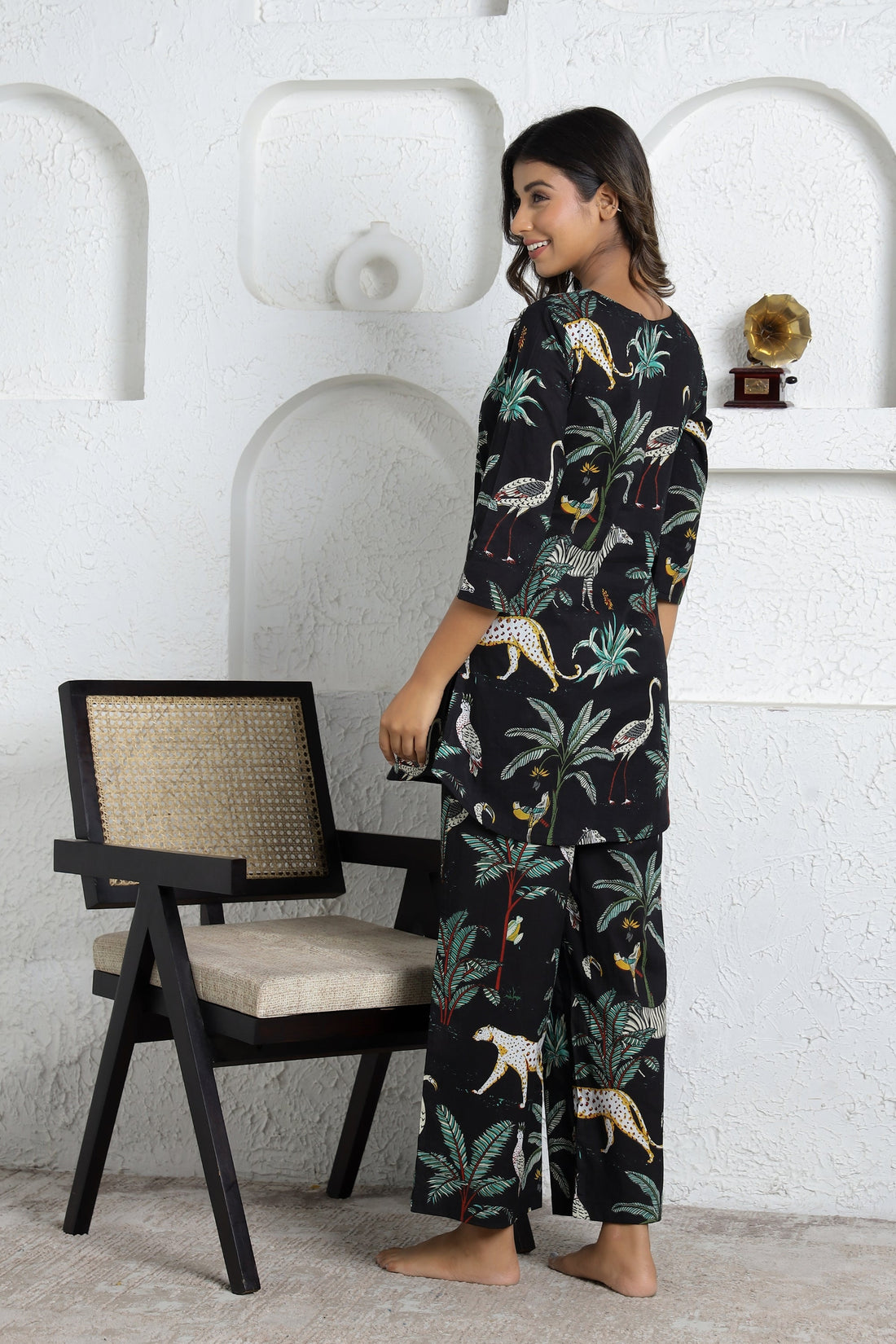 Trendy Black Animal Print Cotton Dream Co-Ord Set – Bold & Chic | Co-Ord Set | Shop stylish women's clothing online at Label Flavia |