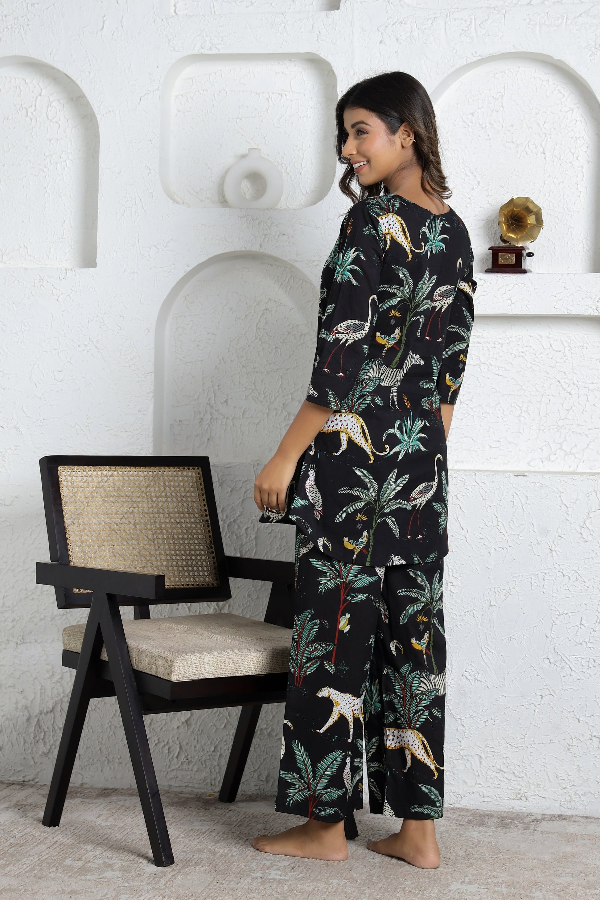 Trendy Black Animal Print Cotton Dream Co-Ord Set – Bold & Chic | Co-Ord Set | Shop stylish women's clothing online at Label Flavia |