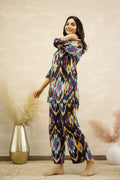 Black Ikhat Multicolor Coord set | Co-Ord Set | Shop stylish women's clothing online at Label Flavia |
