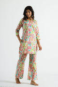 Floral Garden Cotton Co-ord Set - Top & Trousers | Co-Ord Set | Shop stylish women's clothing online at Label Flavia |