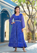Blue Leheriya anarkali gown | | Shop stylish women's clothing online at Label Flavia |