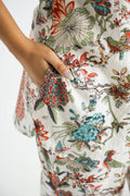 White Multi color Jungle Organic Printed Pure Cotton Loungewear Set | | Shop stylish women's clothing online at Label Flavia |