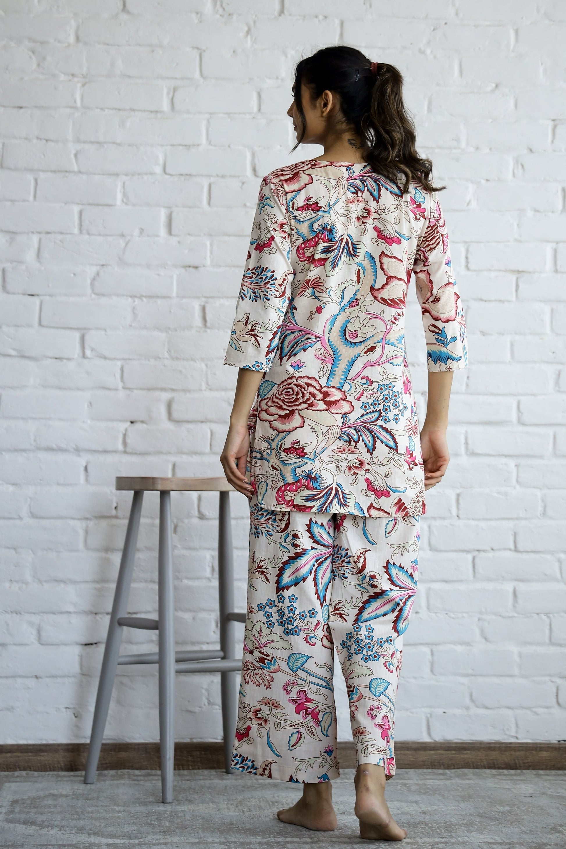 Botanic Multicolor Jaal Cotton Coord Set | Co-Ord Set | Shop stylish women's clothing online at Label Flavia |