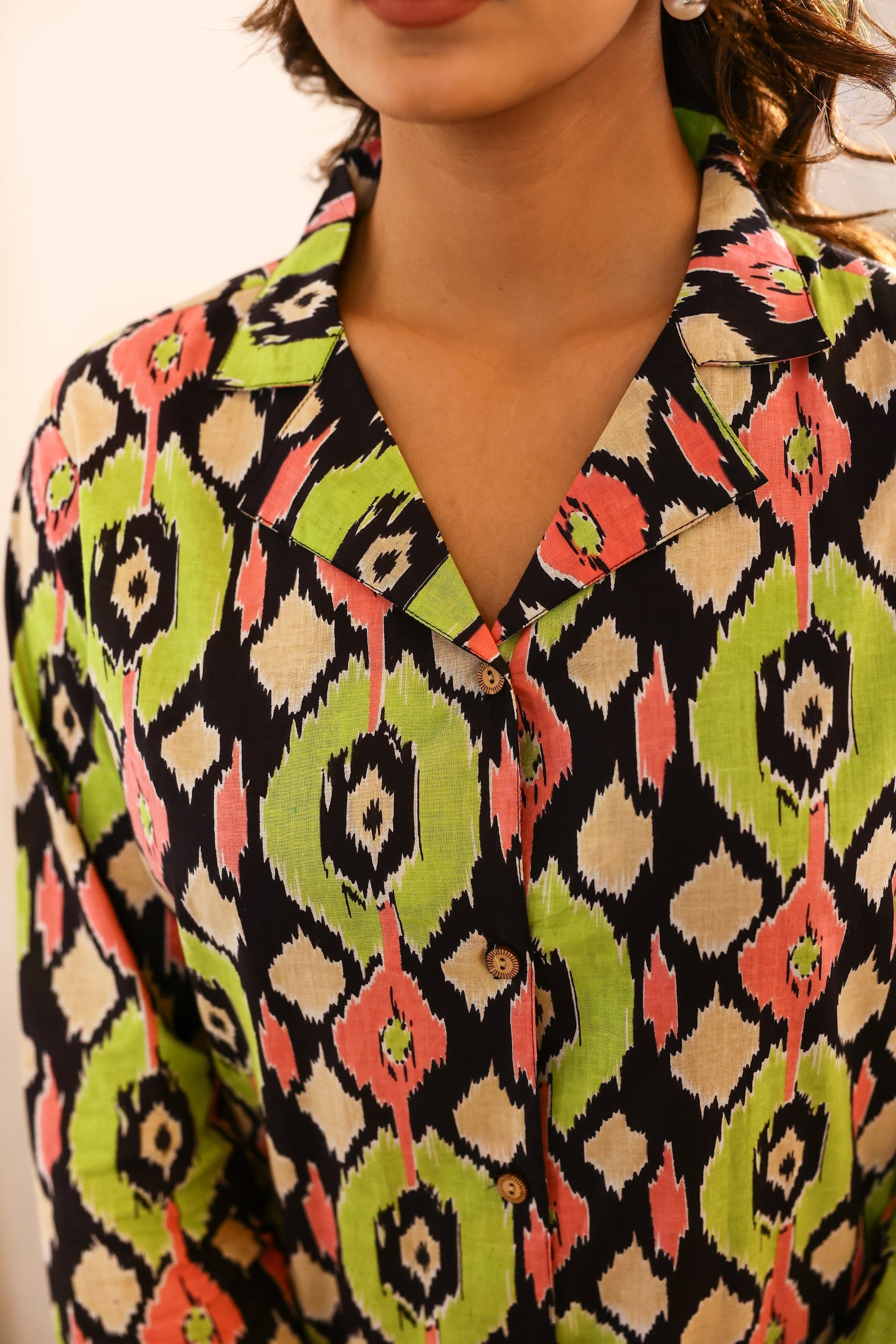 Geometric Print Cotton Co-ord Set - Top & Trousers | Co-Ord Set | Shop stylish women's clothing online at Label Flavia |