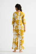 Yellow Motif Organic Printed Pure Cotton Loungewear Set | | Shop stylish women's clothing online at Label Flavia |