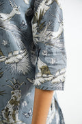 Grey Botanical Cotton Co-ord Set - Top & Trousers | Co-Ord Set | Shop stylish women's clothing online at Label Flavia |