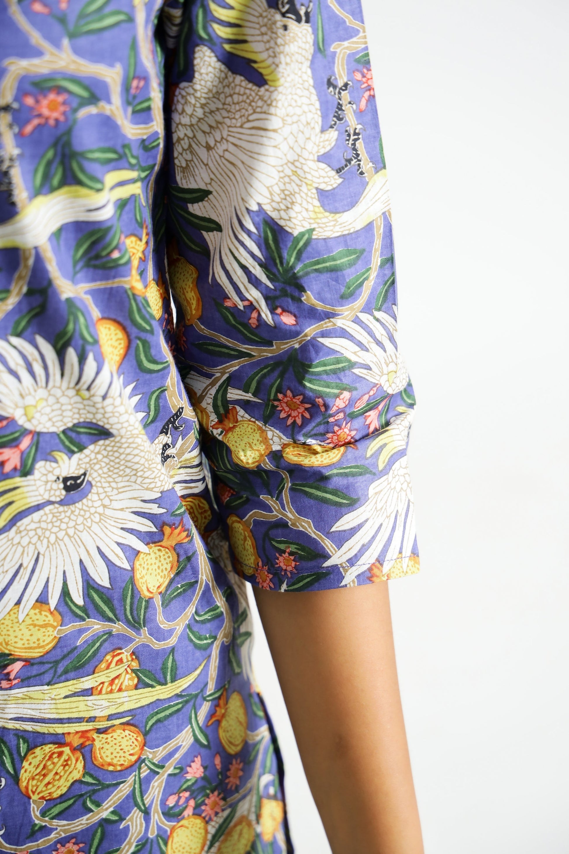 Purple Bird Organic Printed Pure Cotton Loungewear Set | Co-Ord Set | Shop stylish women's clothing online at Label Flavia |