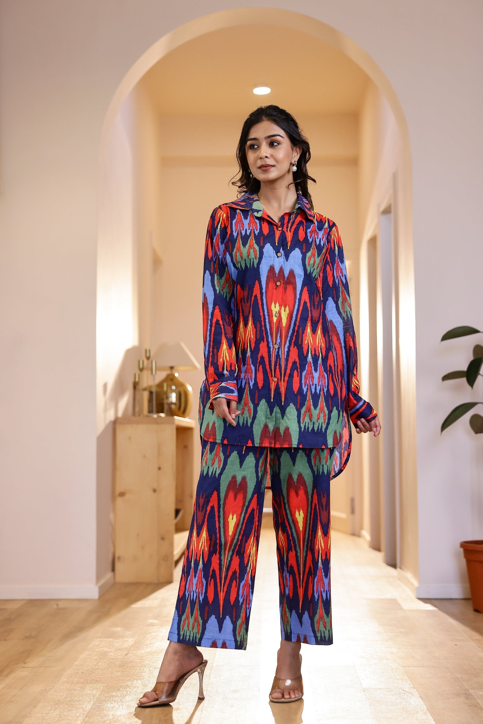 Cotton Printed Straight Cord Set | Co-Ord Set | Shop stylish women's clothing online at Label Flavia |