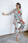 Lite Blue Floral Cotton Coord Set | Co-Ord Set | Shop stylish women's clothing online at Label Flavia |