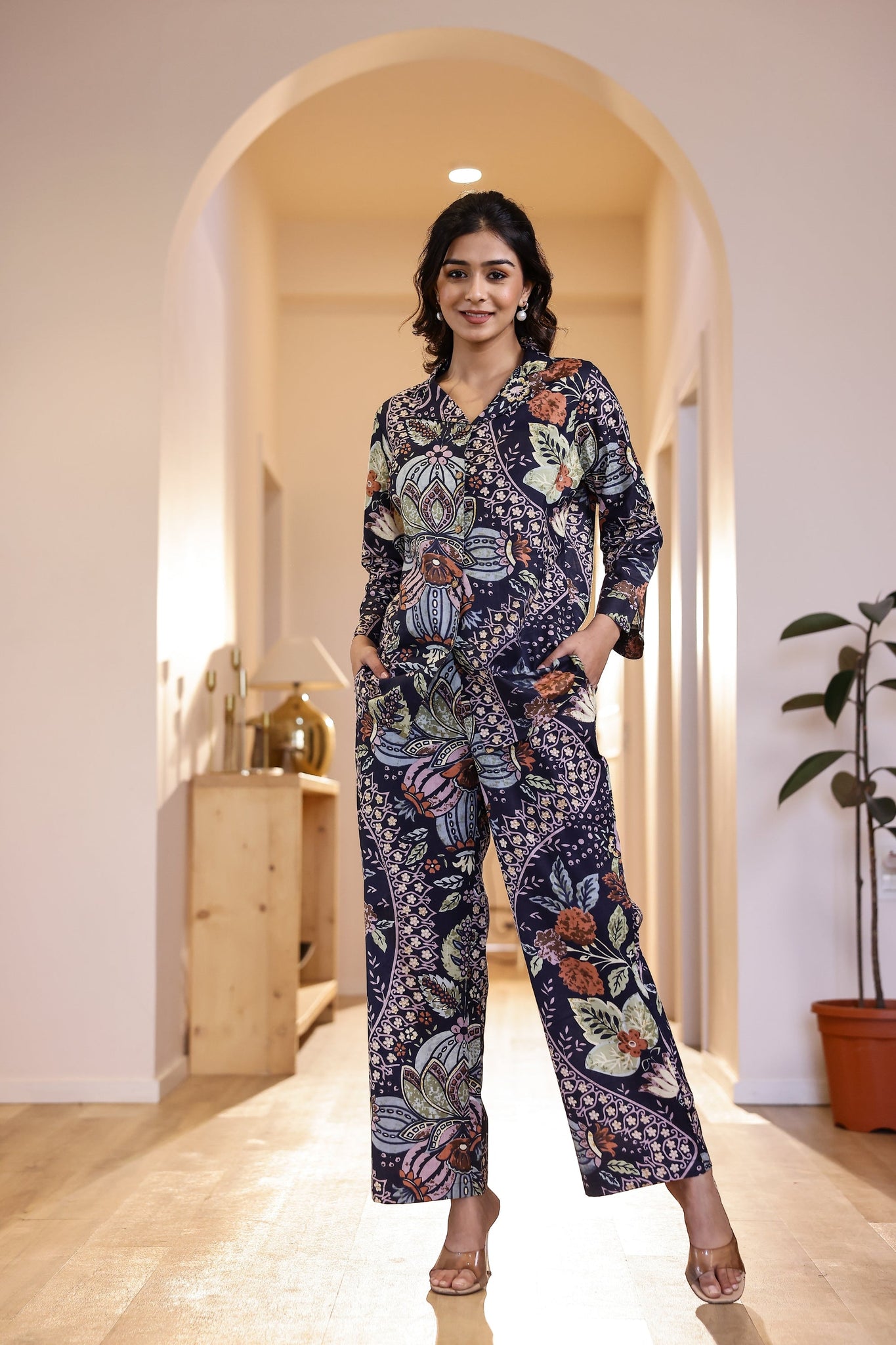 Cotton Printed Straight Cord Set | Co-Ord Set | Shop stylish women's clothing online at Label Flavia |