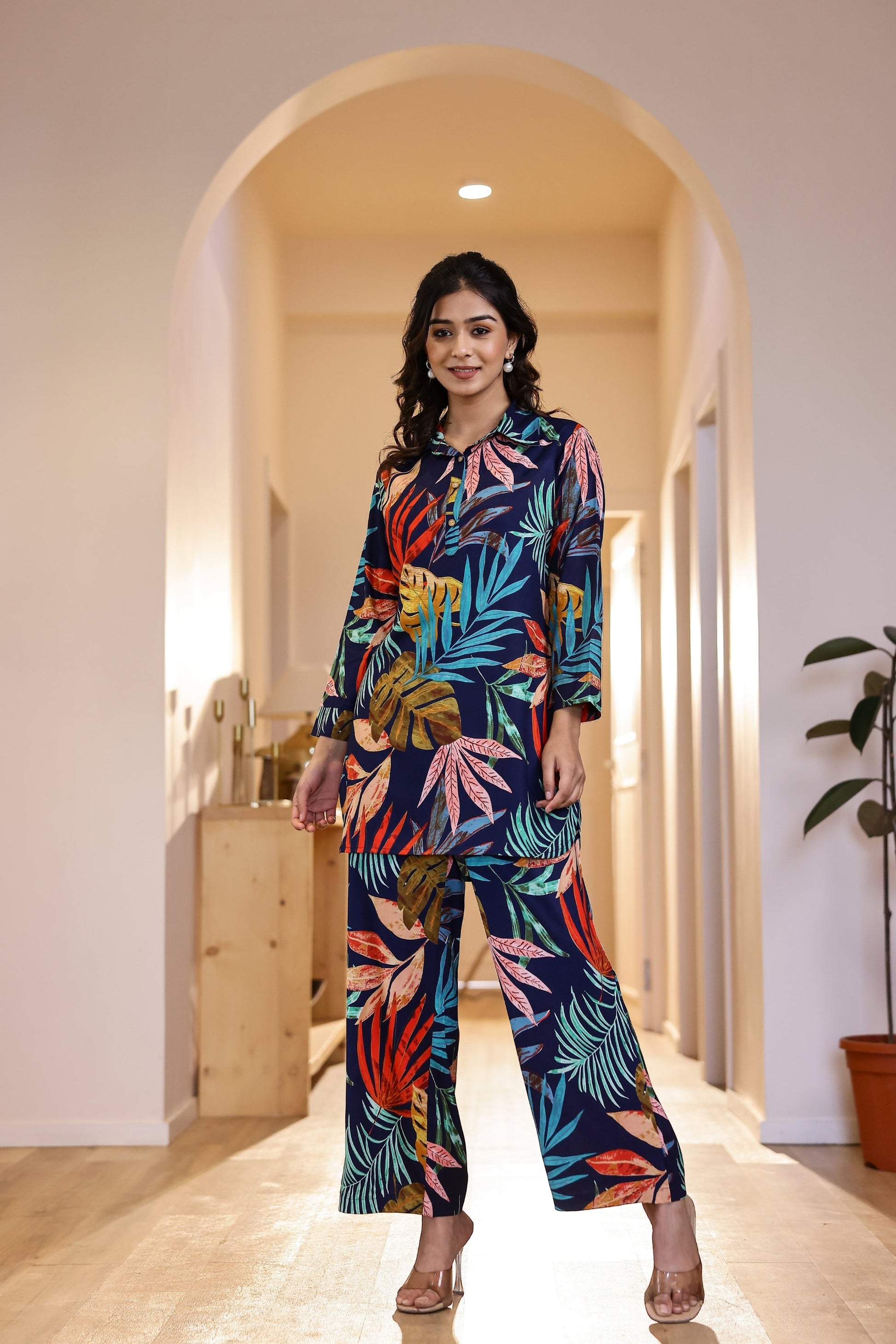 Cotton Printed Straight Cord Set | Co-Ord Set | Shop stylish women's clothing online at Label Flavia |