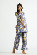 Purple Bird Organic Printed Pure Cotton Loungewear Set | Co-Ord Set | Shop stylish women's clothing online at Label Flavia |