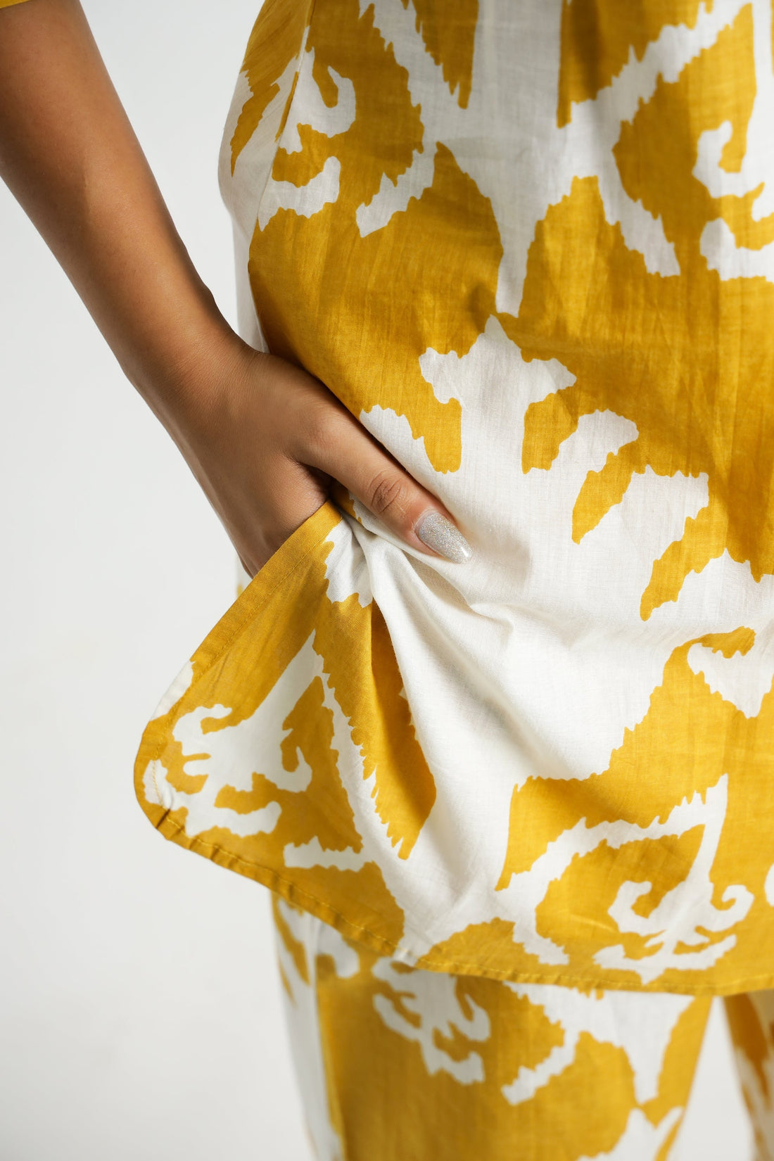 Yellow Motif Organic Printed Pure Cotton Loungewear Set | | Shop stylish women's clothing online at Label Flavia |