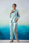 Cute Owl Print Satin Pajama Set - Cozy & Adorable Nightwear for Women | Co-Ord Set | Shop stylish women's clothing online at Label Flavia |