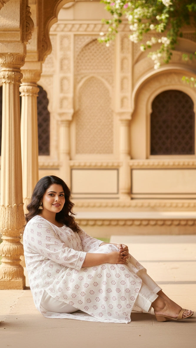 Plus Size Printed Kurta