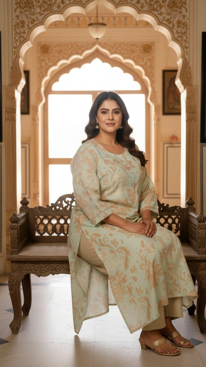 Plus Size Printed Kurta