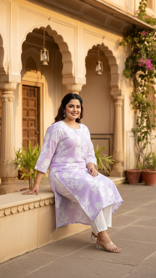 Plus Size Printed Kurta