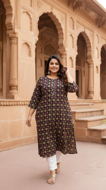 Plus Size Printed Kurta