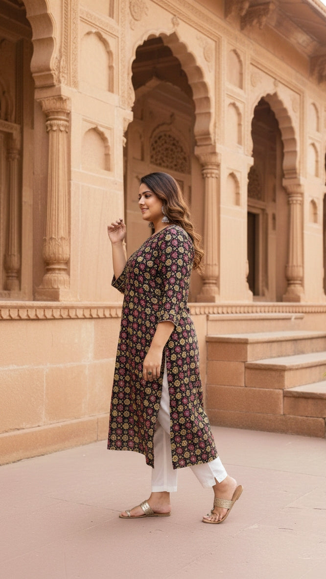 Plus Size Printed Kurta