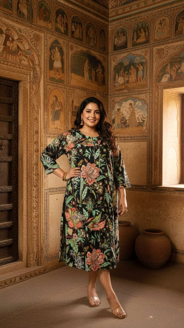 Plus Size Printed Kurta