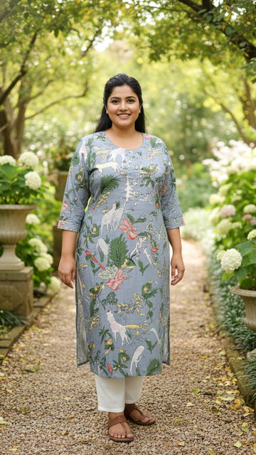 Plus Size Printed Kurta