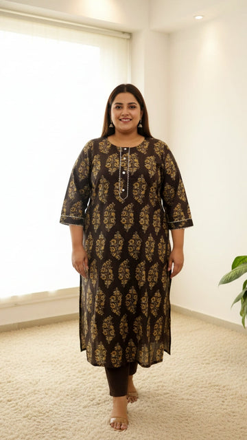 Plus Size Printed Kurta