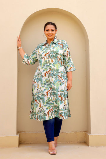 Jungle Safari Plus Size Kurti – Exotic, Chic & Effortlessly Stylish