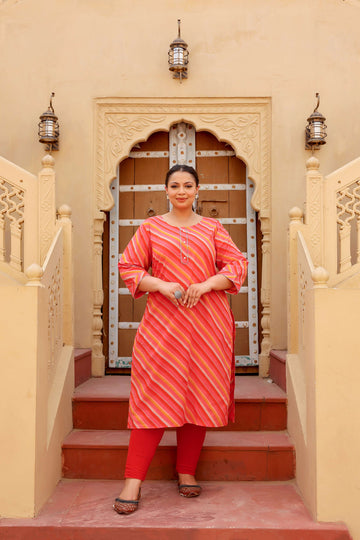 Women’s Cotton Plus Size Kurti – Stylish & Breathable with 3/4 Sleeves