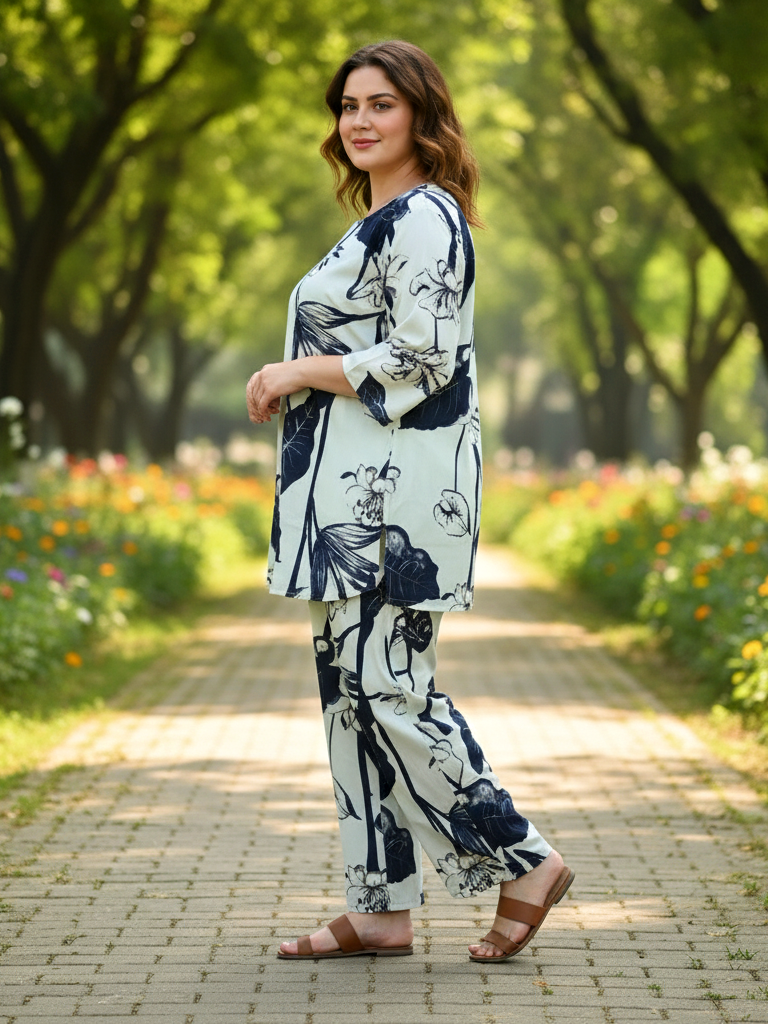 Soft Cotton Plus Size Co-ord Set – Flattering Fit for Every Curve