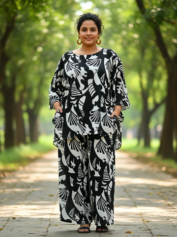 All-Day Comfort Plus Size Cotton Co-ord Set – Shirt and Pant Ensemble